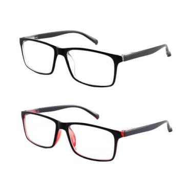 Imagem de Óculos De Leitura Fashion Com Bloqueio De Luz Azul 2 PCS Com Hinge De 