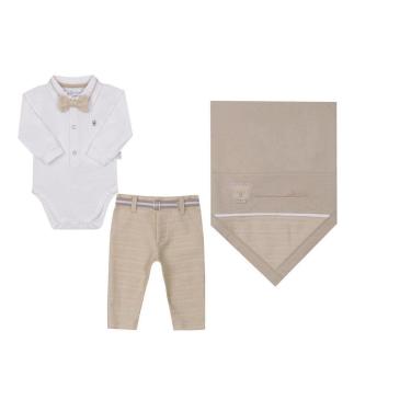 Imagem de Saída Maternidade Body C/ Gravata Calça Manta Paraiso 16147-Masculino