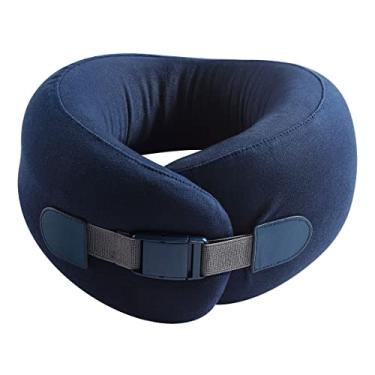 Imagem de Almofada de pescoço Feiyx para viagens, design perfeito em forma de curvas, ajustável, dobrável em forma de U, suporte removível e lavável, suporte para pescoço para trem de avião, acessórios de