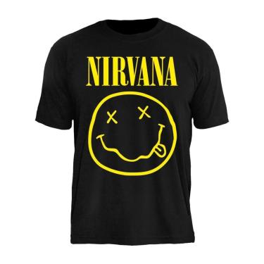 Imagem de Camiseta de Banda Nirvana em Algodão Manga Curta Gola Redonda-Unissex
