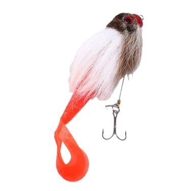 Imagem de SPYMINNPOO Iscas de Pesca, Isca Artificial de água Salgada, Isca de Pesca Com Design de Cabelo, Macia Realista para Fundição e Corrico (Branco)