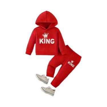 Imagem de Conjunto De Moletom E Calças Para Menino Bebê, Estilo Casual Com Padrã