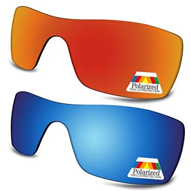 Imagem de Bwake Lentes de reposição para óculos de sol Oakley Turbine Rotor OO9307 polarizado, Vermelho fogo + azul gelo, Turbine Rotor