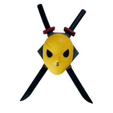 Imagem de Kit Ninja Com 2 Espadas + Máscara Amarela - Le Plastic