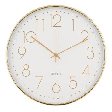 Imagem de Relógio De Parede Decorativo 30Cm Luxo Moderno Dourado - Livon