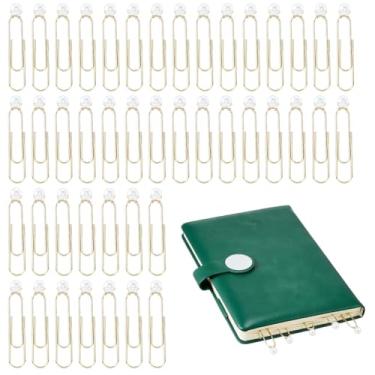 Imagem de SUPERFINDINGS 48 clipes de marcador de página de pérolas, clipes de papel de pérola dourada de 5,9 cm, para agenda, marcadores, página de cabelo, caderno de viagem, sala de aula, conjunto de presente