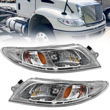 Imagem de Sunhua Conjunto de farol compatível com International Durastar 4200 4300 4400 4900 Caminhão, 2002-2018 International 4300, conjunto de faróis de farol (par)