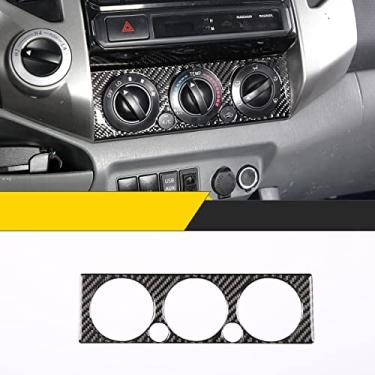 Imagem de taruisixt Para Toyota Tacoma 2011-2015 Fibra de Carbono Real Interruptor de Ar Condicionado Adesivo Painel Decorativo Proteção Tampa do Carro Acessórios Interior do Carro