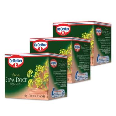 Imagem de Chá Erva Doce Nacional Dr. Oetker Kit 3cx 16g - 30 saquinhos