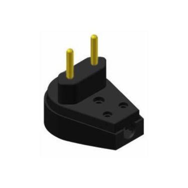 Imagem de Pino Macho 2p 10a Triangular Com Prensa Cabo Preto - Ilumi