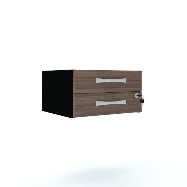 Imagem de Gaveteiro Aéreo Tub 2 Gavetas Com Chaves Pe40 Em Mdp Walnut