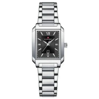 Imagem de Relógio De Pulso Feminino Pulseira Aço Inoxidável Casual 30m à Prova D´agua Prata