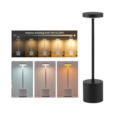 Imagem de Luminária De Mesa LED USB Recarregável Com Toque, 3 Cores Reguláveis, 