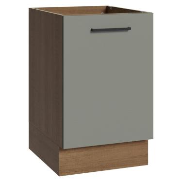 Imagem de Balcão De Cozinha 50cm 1 Porta (sem Tampo) Rc Agata Madesa Rustic/cinza