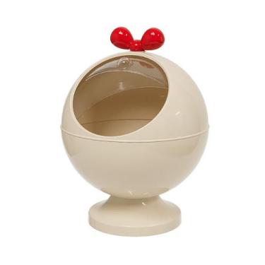 Imagem de Lixeira de mesa com lindo design de laço vermelho com tampa de 15,5 x 