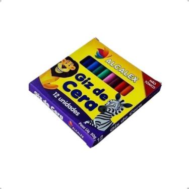 Imagem de Giz De Cera Alcalex 12 Cores 50g Escolar pintar desenhar