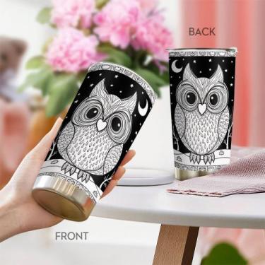 Imagem de Caneca de viagem Oasisdream Tumbler 600ml de aço inoxidável com tampa