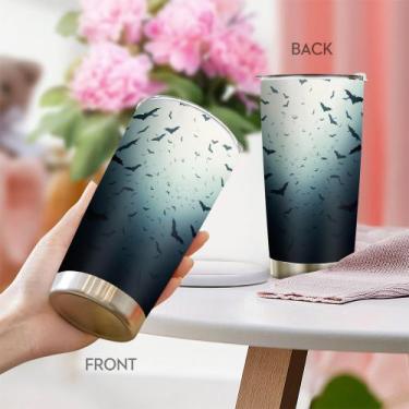 Imagem de Caneca de viagem Oasisdream Tumbler de aço inoxidável 600mL com tampa