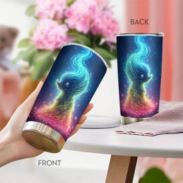 Imagem de Caneca de viagem Oasisdream Tumbler 600ml de aço inoxidável com tampa