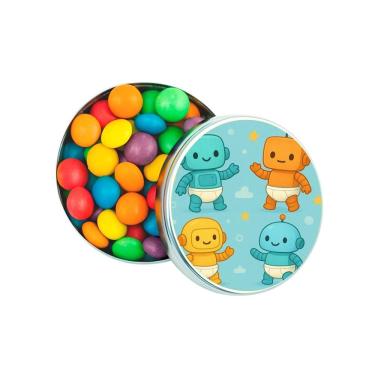 Imagem de Latinha Lembrancinha Personalizada Robôs Baby