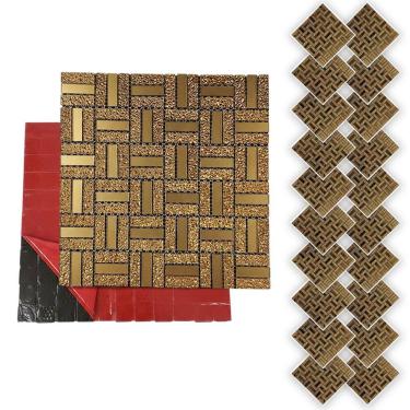 Imagem de Pastilha De Vidro Adesiva Kit 20 Uni Parede Cozinha Banheiro Sala Decorativa Aplicacao Facil Moderna Requintado Reforma