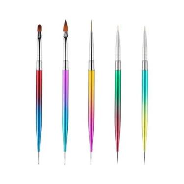 Imagem de Conjunto De 5 Canetas Para Nail Art: Caneta Pontilhadora, Pincel Para 