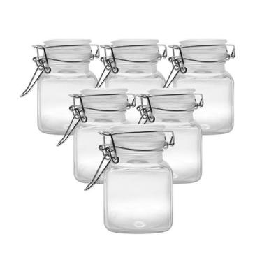 Imagem de Kit 5 Pote Hermético De Vidro C/ Trava Silicone E Vedação 100ml - INGA