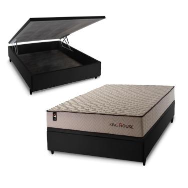 Imagem de Cama Box Baú San Diego 138x188 Preto Espuma D33 King House