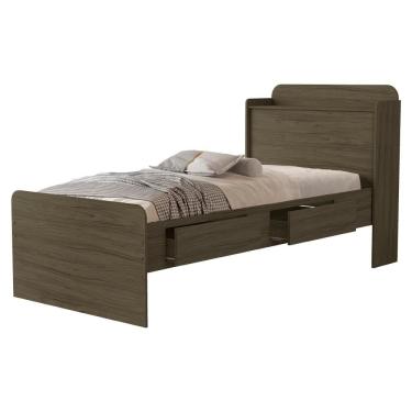 Imagem de Cama Solteiro Com Bau 2 Gavetas MDF 220X98 cm Tamires Decmade
