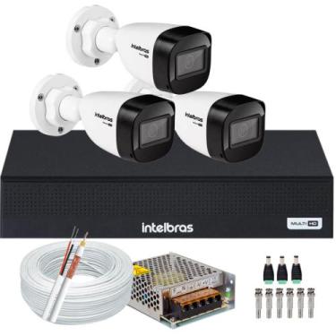 Imagem de Kit Intelbras 3 Câmeras Vhd 1230 Full Hd 2mp 30m Dvr De 4 Canais Mhdx 
