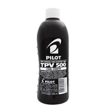 Imagem de Tinta Especial para Plástico e Vinil TPV 500 Preta 500 ml Pilot Tinta 