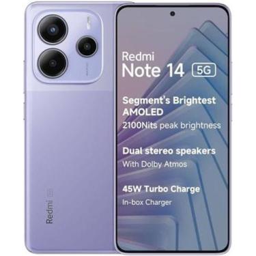 Imagem de Smartphone RedmiNote 14 5G Global 8GB RAM 256GB Tela 6.6" AMOLED 120Hz