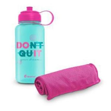 Imagem de Garrafa agua squeeze 1100ml com toalha fit - don't quit - Brasfoot Pre