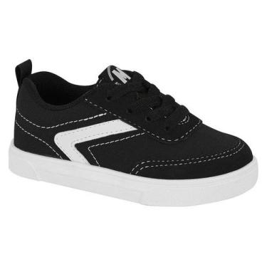 Imagem de Sapatênis Casual Molekinho 2133178 Infantil Masculino, Preto branco, 2