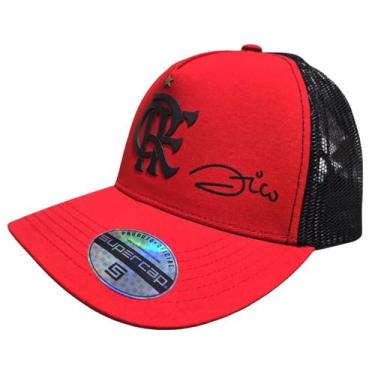 Imagem de Boné Flamengo Licenciado Trucker Zico 3D Supercap 30348, Vermelho