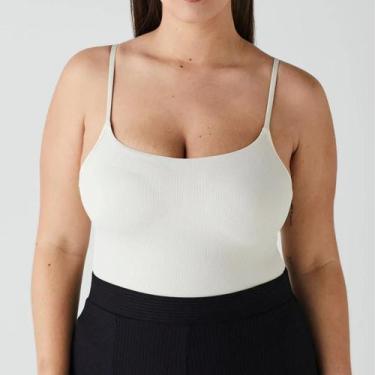 Imagem de Camisete Longa de Alcinha Topsu Com Bojo Embutido Liz 52421, P, Natura