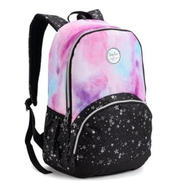 Imagem de Mochila Costas Bolsa Star Feminina Reforçada Tye Dye Lua Nasa - Denlex