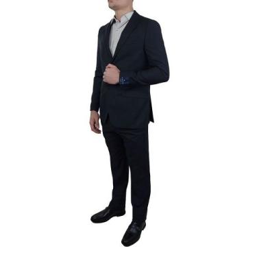 Imagem de Terno Social Masculino Highstil Costume Liso Preto - 601513, 48, Preto