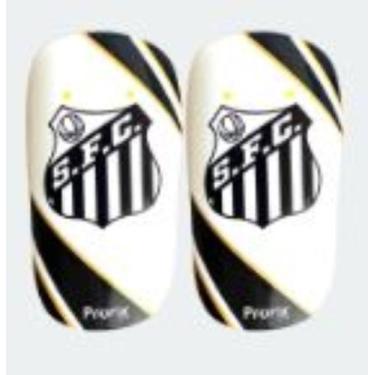 Imagem de Caneleira de Futebol Profix Santos, Branco, Preto, P