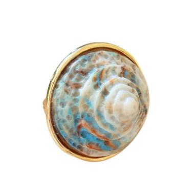 Imagem de Anel Concha Caracol Colorido - - Pistache Acessórios, Azul