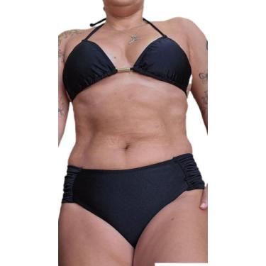 Imagem de Biquini preto cortininha calcinha bombom sol e agua, P