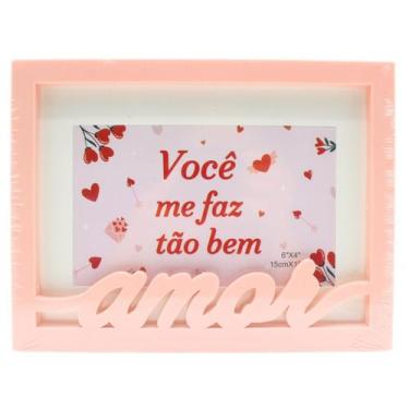 Imagem de Porta Retrato Amor Plástico Tamanho 10x15 FWB, Rosa