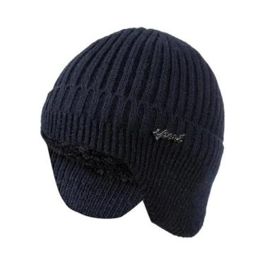 Imagem de Gorro De Inverno Unissex Quente De Tricô Com Protetor De Orelha Estilo
