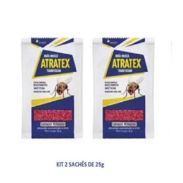 Imagem de Mata Moscas Doméstica Atratex 25g Isca Mosquicida 2 Sachês - Haxea