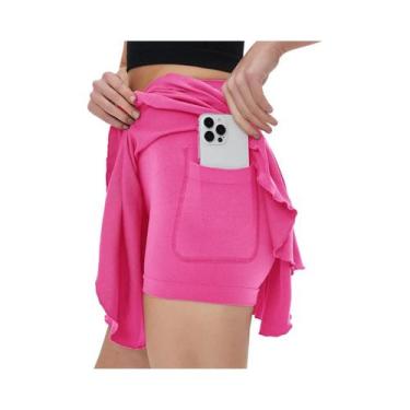 Imagem de Saia Esportiva Feminina De Cintura Alta Com Bolso De Segurança E Cós R