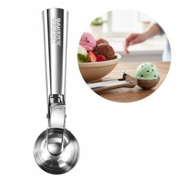 Imagem de Colher Pegador para Sorvete Açai Sobremesa Com Gatilho Inox - Baker's 