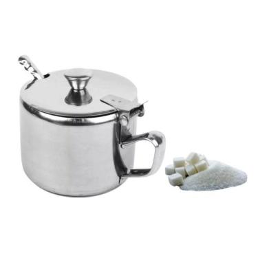 Imagem de Açucareiro de aço inox com colher - 220ml - TOP RIO