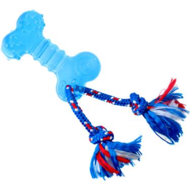 Imagem de Brinquedo Odontopet Osso Dental Flat com Corda Azul para Cães - Tam. P