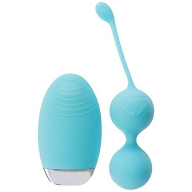 Imagem de Lovetoys Bolas De Pompoar Recarregável Com Estimulador Controle Remoto 10 Vibrações Ayee Azul