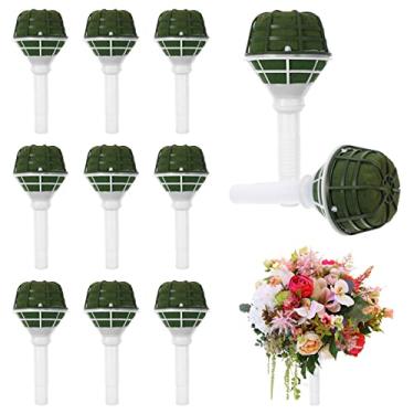 Imagem de 12 Unidades Porta Buquê Para Flores Artificiais Suporte De Arranjo De Flores De Casamento Floral Nupcial Suporte De Flor De Casamento Porta-buquês Noiva Artificial Acessórios